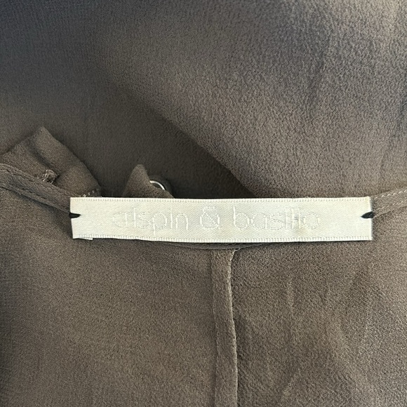 Crispin and Basilio 100% Silk Brown Long Sleeve Lagenlook Midi Dress Size Medium - Picture 9 of 10